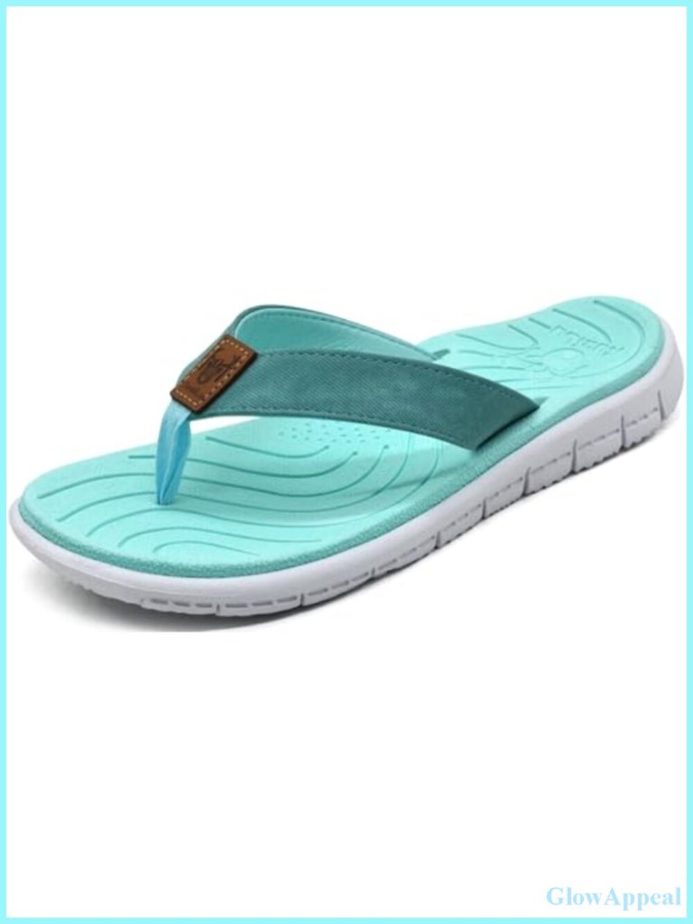 Women's Faux Leather Lightweight Cushioned Flip Flop Sandals Slip On
